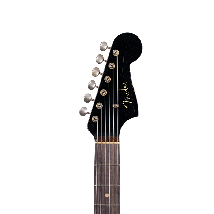 Fender Custom Shop 1963 Jazzmaster Relic Matching Headstock Aged Black Elektro Gitar